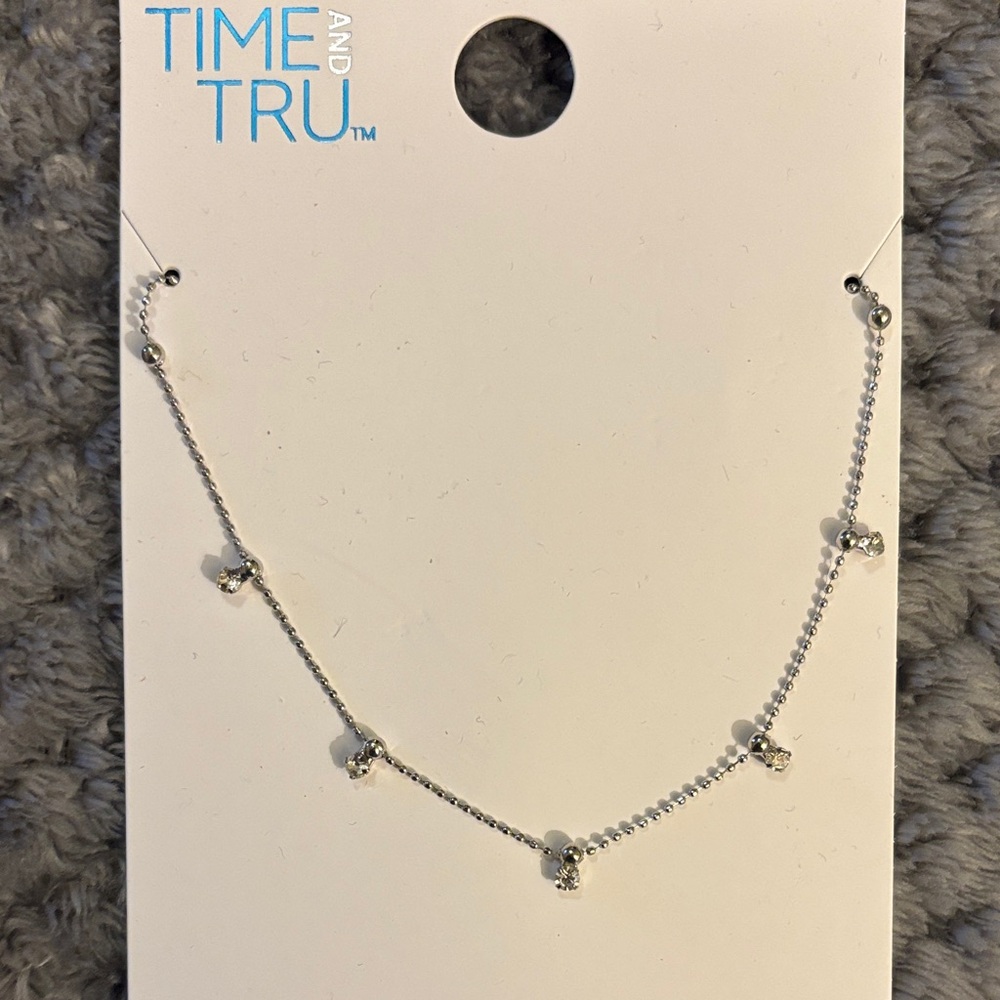 Time and Tru Dainty Silver Necklace
